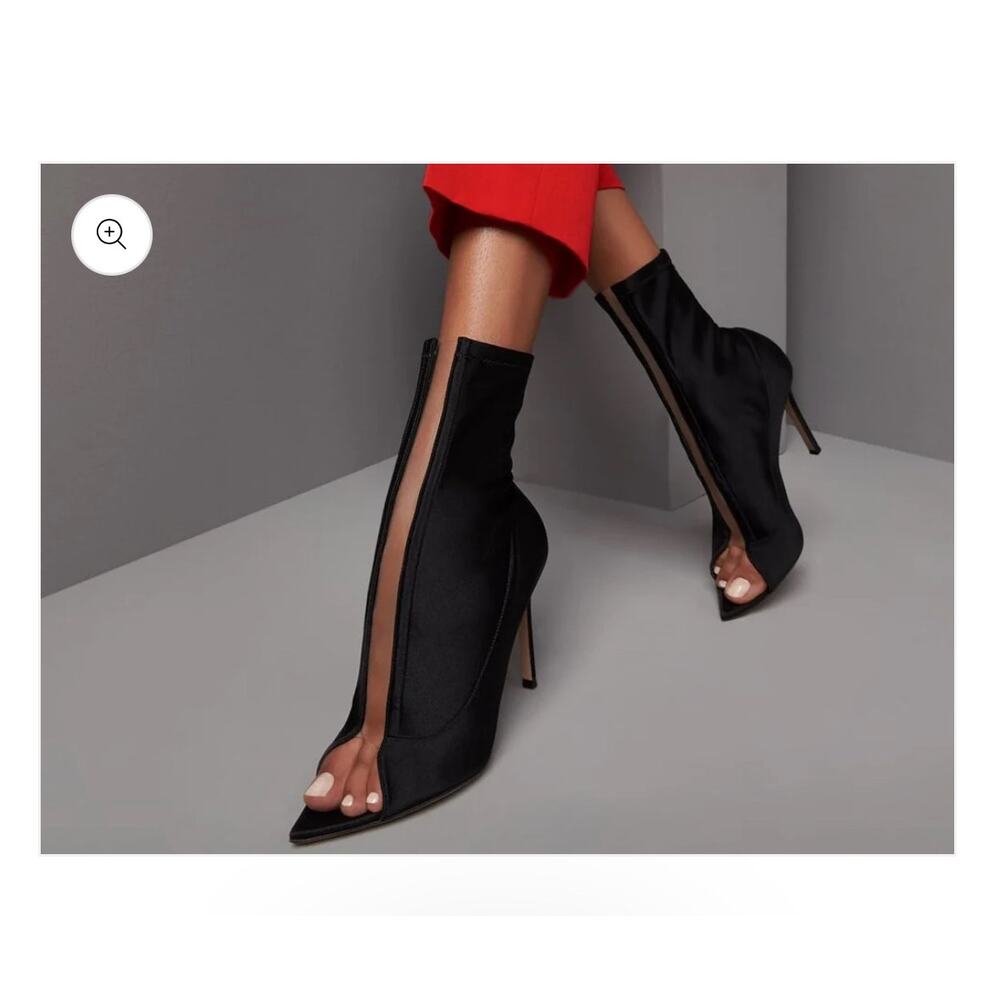 Elegant Black Stiletto Heel Boots
